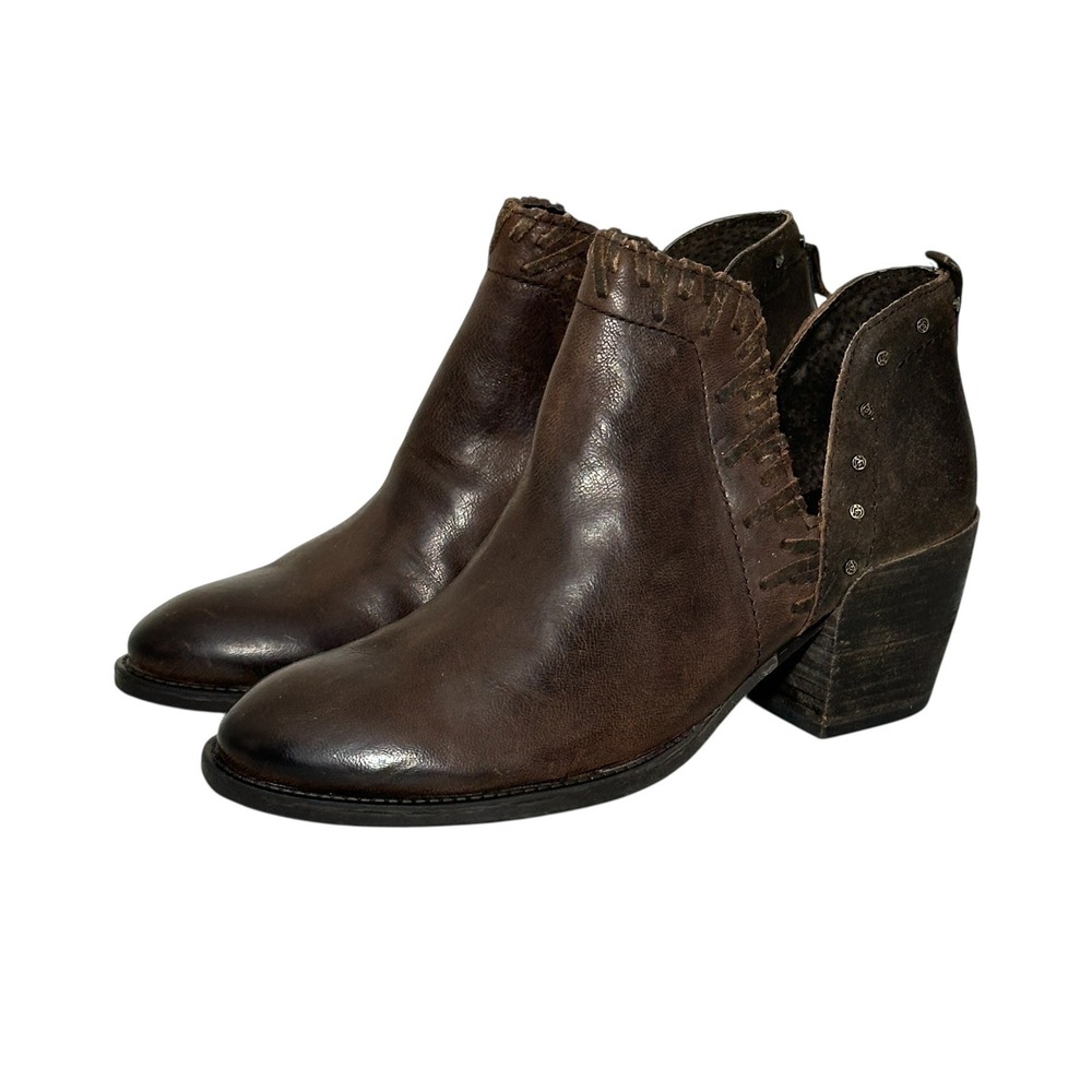 Otbt Women Boot 7.5M Santa Fe Bootie Coffee Bean Brown Studed Ankle Boho Western